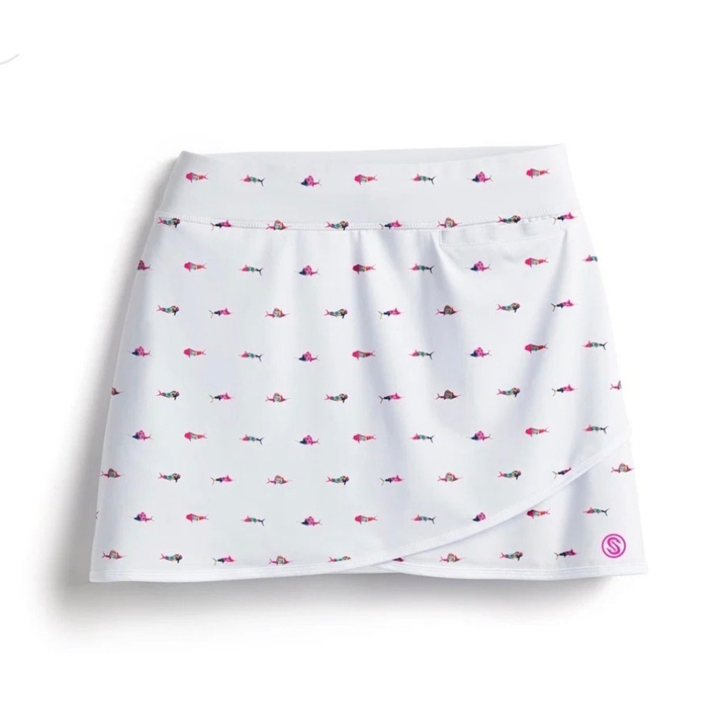 SCALES WOMEN'S Trippy Fish Wavy Skort GOLF TENNIS FISHING MARLIN 
NEW NWT
